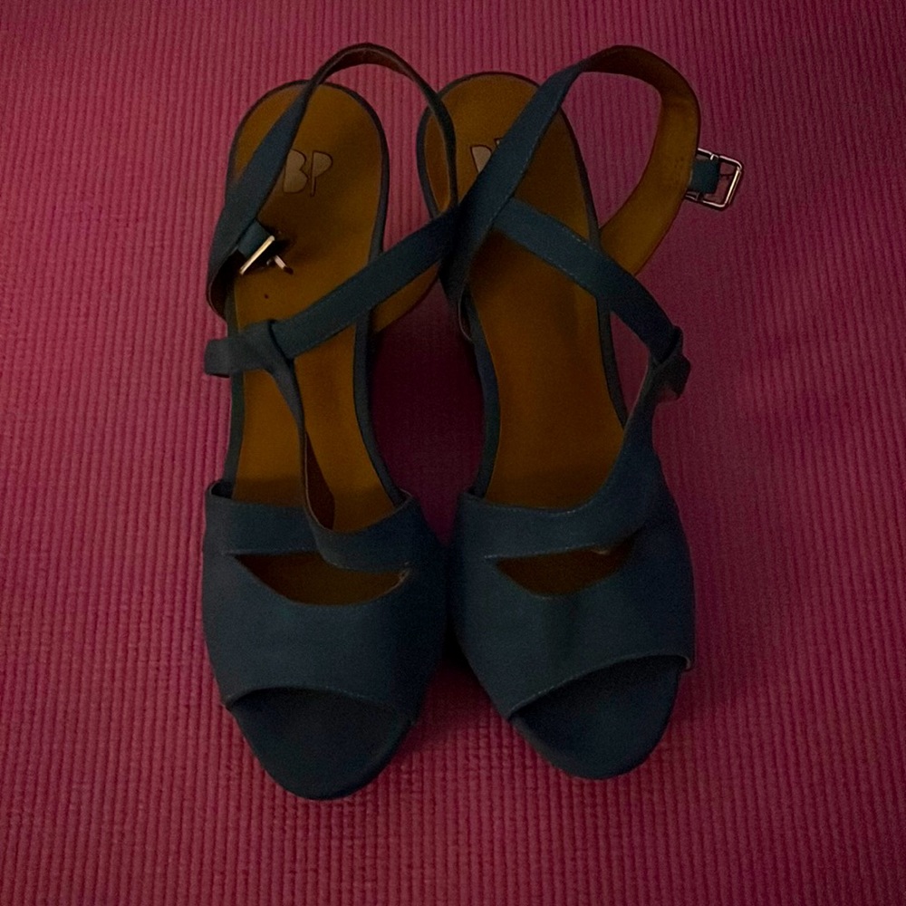 BP Blue Suede heels (size 7.5 wide)